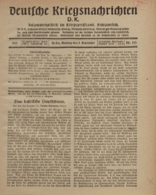 Deutsche Kriegsnachrichten (D.K.), Montag, 5. November 1917, Nr 153.