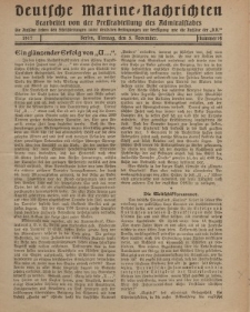 Deutsche Marine=Nachrichten..."D.K.", Montag, 5. November 1917, Nummer 14.