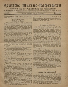 Deutsche Marine=Nachrichten..."D.K.", Montag, 12. November 1917, Nummer 15.