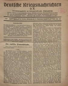 Deutsche Kriegsnachrichten (D.K.), Mittwoch, 14. November 1917, Nr 157.