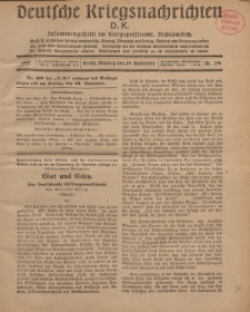 Deutsche Kriegsnachrichten (D.K.), Montag, 19. November 1917, Nr 159.