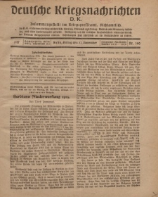 Deutsche Kriegsnachrichten (D.K.), Freitag, 23. November 1917, Nr 160.