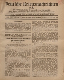 Deutsche Kriegsnachrichten (D.K.), Mittwoch, 5. Dezember 1917, Nr 165.