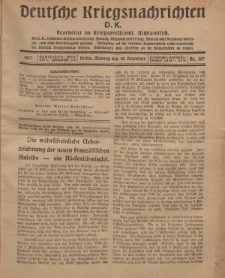 Deutsche Kriegsnachrichten (D.K.), Montag, 10. Dezember 1917, Nr 167.
