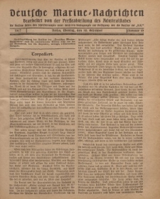Deutsche Marine=Nachrichten..."D.K.", Montag, 10. Dezember 1917, Nummer 19.