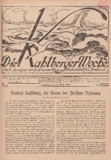 Die Kahlberger Woche Nr. 5, 11. Juni 1927, 2. Jahrgang