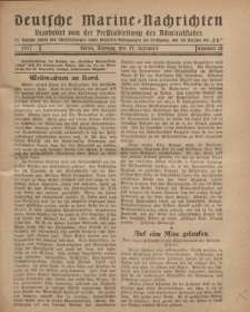 Deutsche Marine=Nachrichten..."D.K.", Montag, 17. Dezember 1917, Nummer 20.