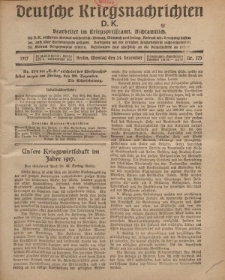 Deutsche Kriegsnachrichten (D.K.), Montag, 24. Dezember 1917, Nr 173.