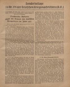 Deutsche Kriegsnachrichten (D.K.), Freitag, 4. Januar 1918, (Sonderbeilage zu Nr 176).