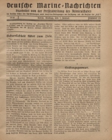 Deutsche Marine=Nachrichten..."D.K.", Montag, 7. Januar 1918, Nummer 23.
