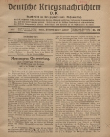 Deutsche Kriegsnachrichten (D.K.), Mittwoch, 9. Januar 1918, Nr 178.