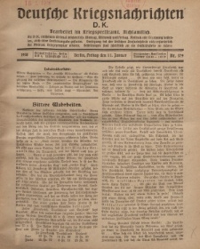 Deutsche Kriegsnachrichten (D.K.), Freitag, 11. Januar 1918, Nr 179.