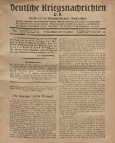 Deutsche Kriegsnachrichten (D.K.), Freitag, 18. Januar 1918, Nr 182.
