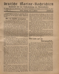 Deutsche Marine=Nachrichten..."D.K.", Montag, 21. Januar 1918, Nummer 25.