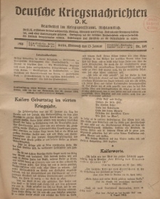 Deutsche Kriegsnachrichten (D.K.), Montag, 23. Januar 1918, Nr 184.