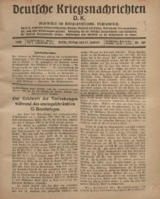 Deutsche Kriegsnachrichten (D.K.), Freitag, 25. Januar 1918, Nr 185.