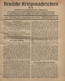 Deutsche Kriegsnachrichten (D.K.), Montag, 28. Januar 1918, Nr 186.