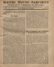 Deutsche Marine=Nachrichten..."D.K.", Montag, 28. Januar 1918, Nummer 26.