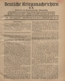 Deutsche Kriegsnachrichten (D.K.), Mittwoch, 30. Januar 1918, Nr 187.