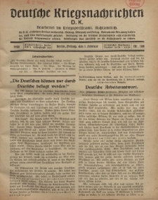 Deutsche Kriegsnachrichten (D.K.), Freitag, 1. Februar 1918, Nr 188.