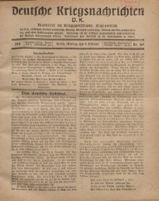 Deutsche Kriegsnachrichten (D.K.), Montag, 4. Februar 1918, Nr 189.