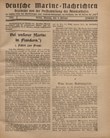 Deutsche Marine=Nachrichten..."D.K.", Montag, 4. Februar 1918, Nummer 27.