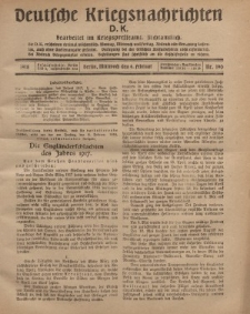 Deutsche Kriegsnachrichten (D.K.), Mittwoch, 6. Februar 1918, Nr 190.