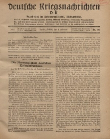 Deutsche Kriegsnachrichten (D.K.), Freitag, 8. Februar 1918, Nr 191.