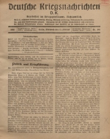 Deutsche Kriegsnachrichten (D.K.), Mittwoch, 13. Februar 1918, Nr 193.