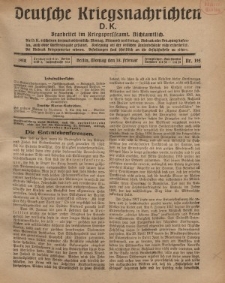 Deutsche Kriegsnachrichten (D.K.), Montag, 18. Februar 1918, Nr 195.