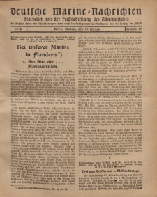 Deutsche Marine=Nachrichten..."D.K.", Montag, 18. Februar 1918, Nummer 29.