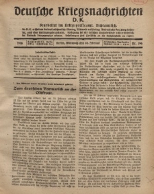 Deutsche Kriegsnachrichten (D.K.), Mittwoch, 20. Februar 1918, Nr 196.