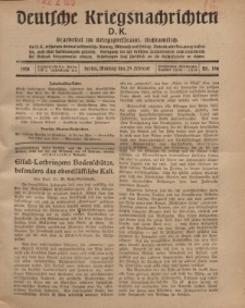 Deutsche Kriegsnachrichten (D.K.), Montag, 25. Februar 1918, Nr 198.