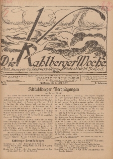 Die Kahlberger Woche Nr. 9, 9. Juli 1927, 2. Jahrgang