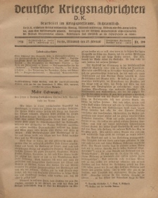Deutsche Kriegsnachrichten (D.K.), Mittwoch, 27. Februar 1918, Nr 199.
