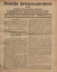 Deutsche Kriegsnachrichten (D.K.), Freitag, 1. März 1918, Nr 200.