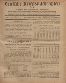 Deutsche Kriegsnachrichten (D.K.), Montag, 18. März 1918, Nr 207.