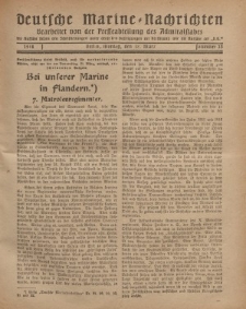 Deutsche Marine=Nachrichten..."D.K.", Montag, 18. März 1918, Nummer 33.