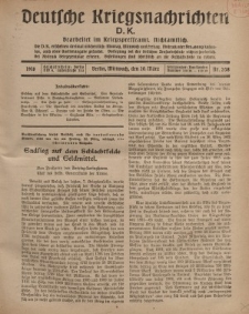 Deutsche Kriegsnachrichten (D.K.), Mittwoch, 20. März 1918, Nr 208.