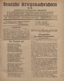 Deutsche Kriegsnachrichten (D.K.), Mittwoch, 27. März 1918, Nr 211.