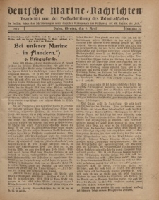 Deutsche Marine=Nachrichten..."D.K.", Montag, 8. April 1918, Nummer 35.