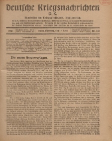 Deutsche Kriegsnachrichten (D.K.), Mittwoch, 17. April 1918, Nr 218.
