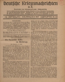 Deutsche Kriegsnachrichten (D.K.), Montag, 22. April 1918, Nr 220.
