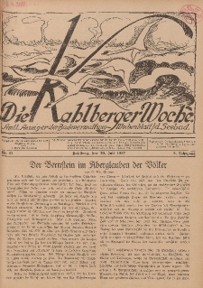 Die Kahlberger Woche Nr. 12, 30. Juli 1927, 2. Jahrgang