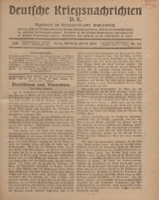 Deutsche Kriegsnachrichten (D.K.), Mittwoch, 24. April 1918, Nr 221.
