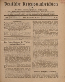 Deutsche Kriegsnachrichten (D.K.), Montag, 29. April 1918, Nr 223.