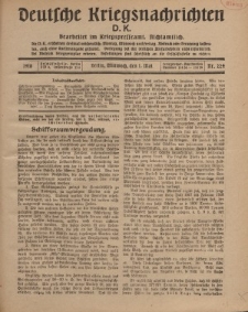 Deutsche Kriegsnachrichten (D.K.), Mittwoch, 1. Mai 1918, Nr 224.