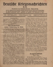 Deutsche Kriegsnachrichten (D.K.), Freitag, 3. Mai 1918, Nr 225.