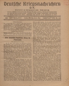 Deutsche Kriegsnachrichten (D.K.), Montag, 6. Mai 1918, Nr 226.