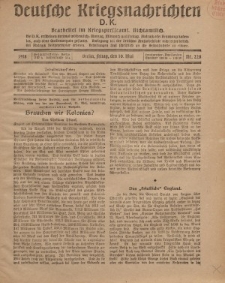 Deutsche Kriegsnachrichten (D.K.), Freitag, 10. Mai 1918, Nr 228.